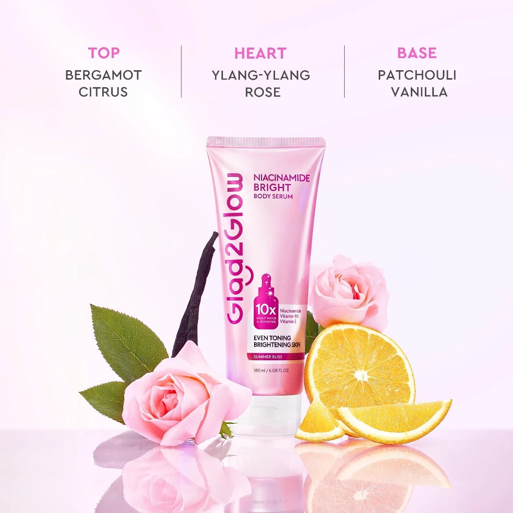 Glad2Glow Niacinamide Bright Body Serum 180ml.