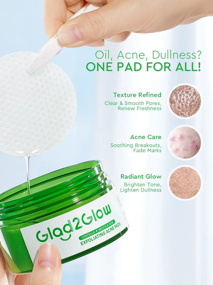 Glad2Glow Centella Salicylic Acid Facial Mask Muka Pads (30pads)