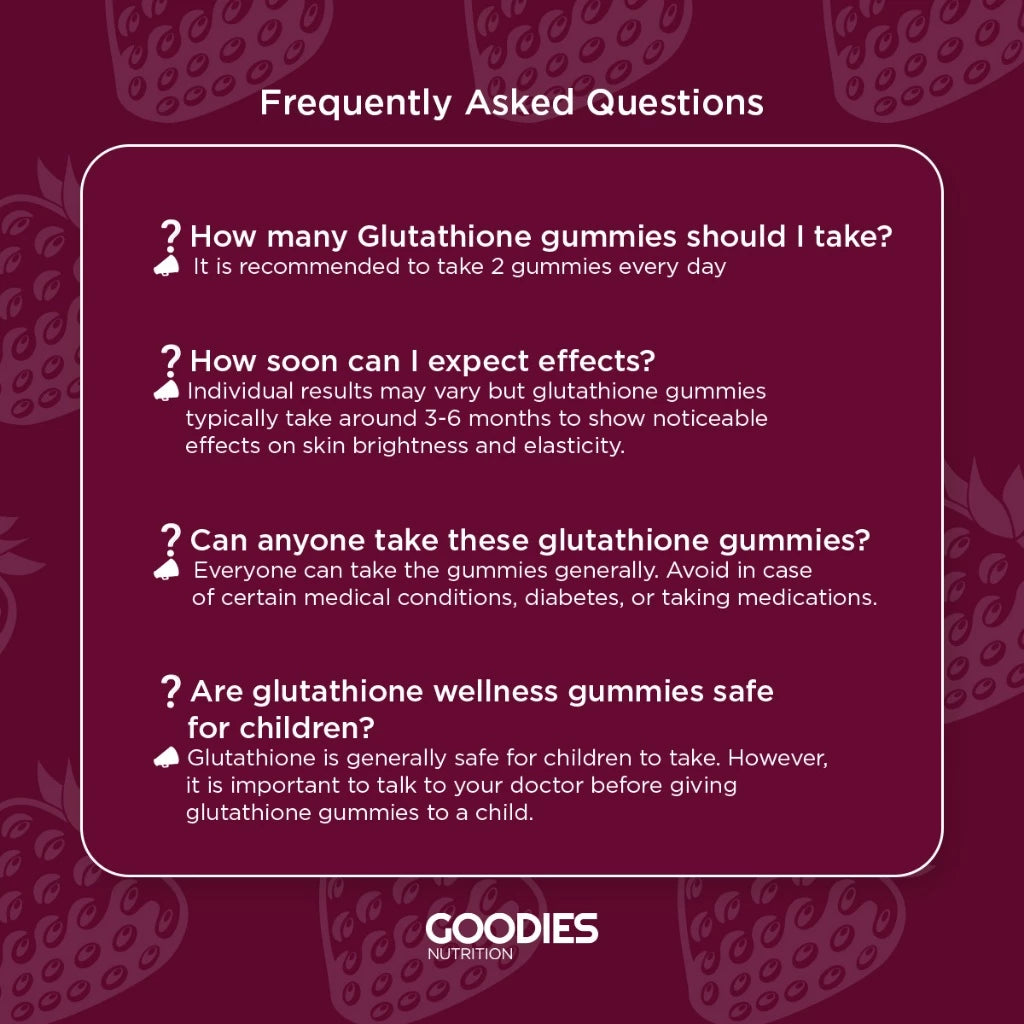 GOODIES NUTRITION Glutathione Gummies – Glam Goodies – 1 bottle (60 Gummies) - Improve Skin Textur