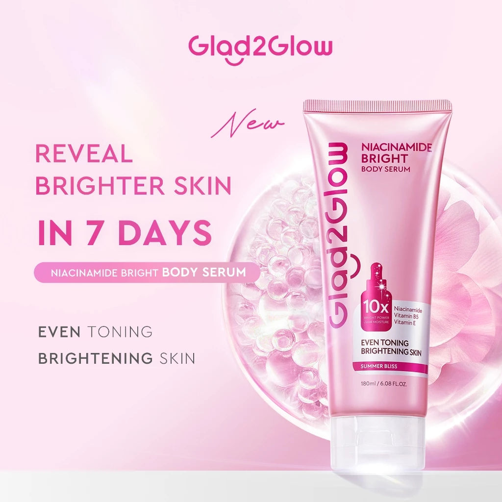 Glad2Glow Niacinamide Bright Body Serum 180ml.