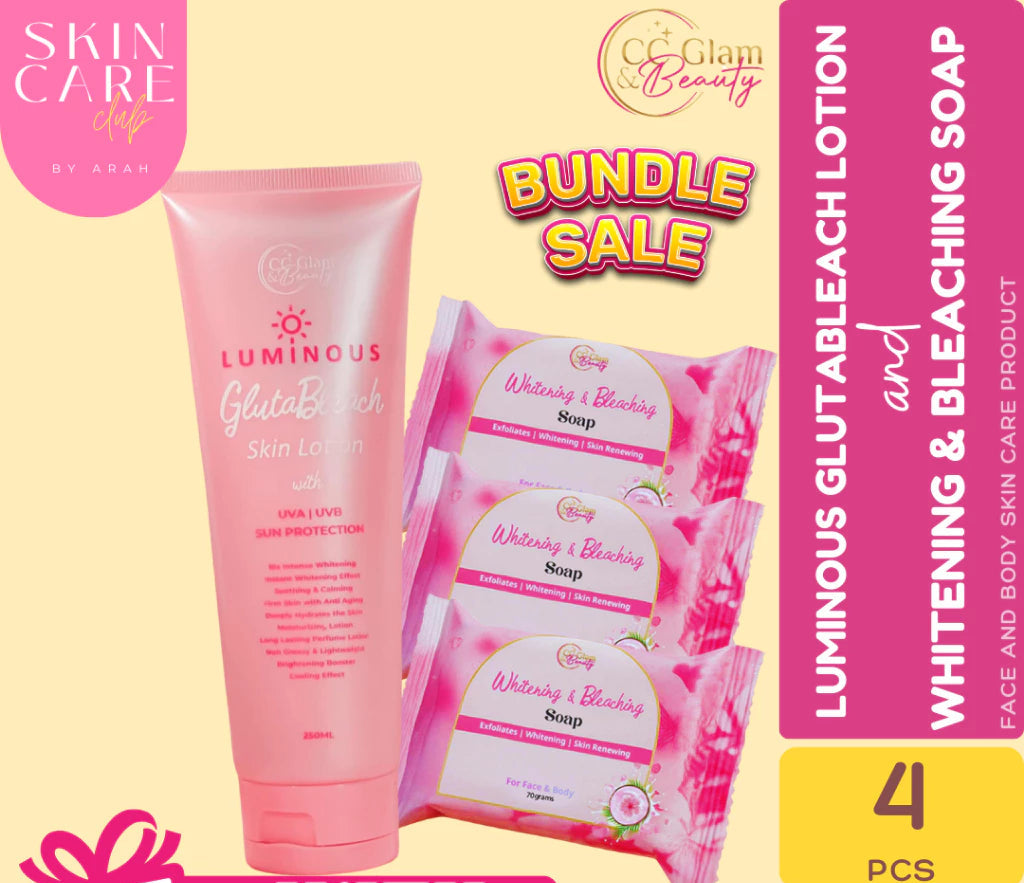 Luminous GlutaBleach Lotion 250ml + 3 Bars Soap 70g