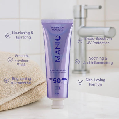 Manic Sun Beam Mousse Sunscreen PA++++ UVA/UVB 50ML