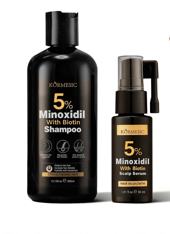 Set of Minoxidil 5% Shampoo 300ml + Scalp Serum 30ml