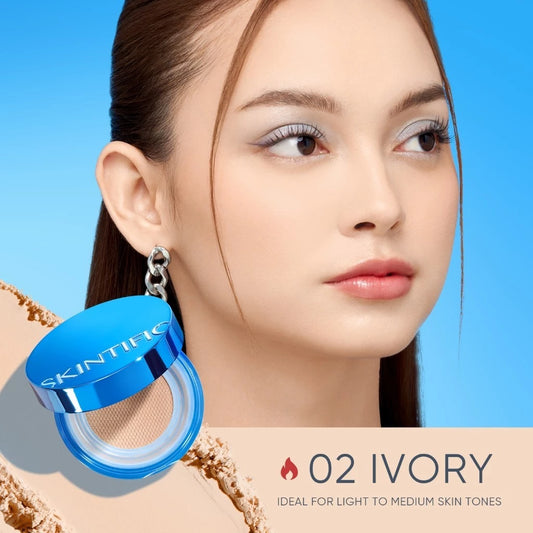 SKINTIFIC Cover All Perfect Cushion BB & CC Cream- 02 IVORY