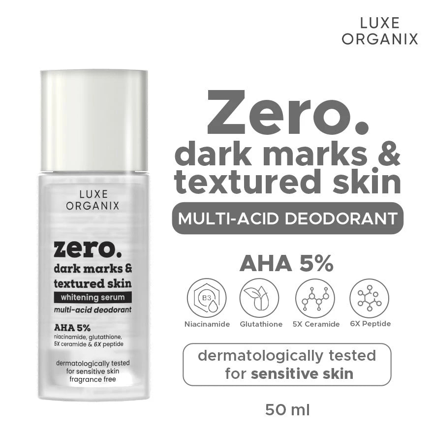 LUXE ORGANIX Zero Multi-acid Deodorant Whitening Serum For Sensitive 50g