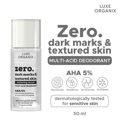 LUXE ORGANIX Zero Multi-acid Deodorant Whitening Serum For Sensitive 50g