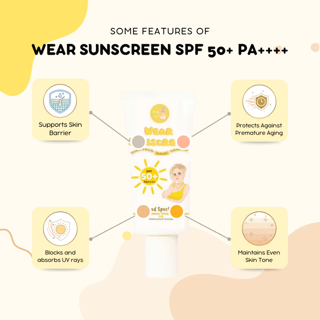 Pretty Jin New Improved Formula Wear Sunscreen SPF 50+ PA++++ 50g