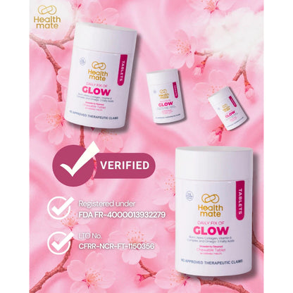 Healthmate GLOW Collagen Multivitamin Complex & Omega Strawberry Flavor 60tabs