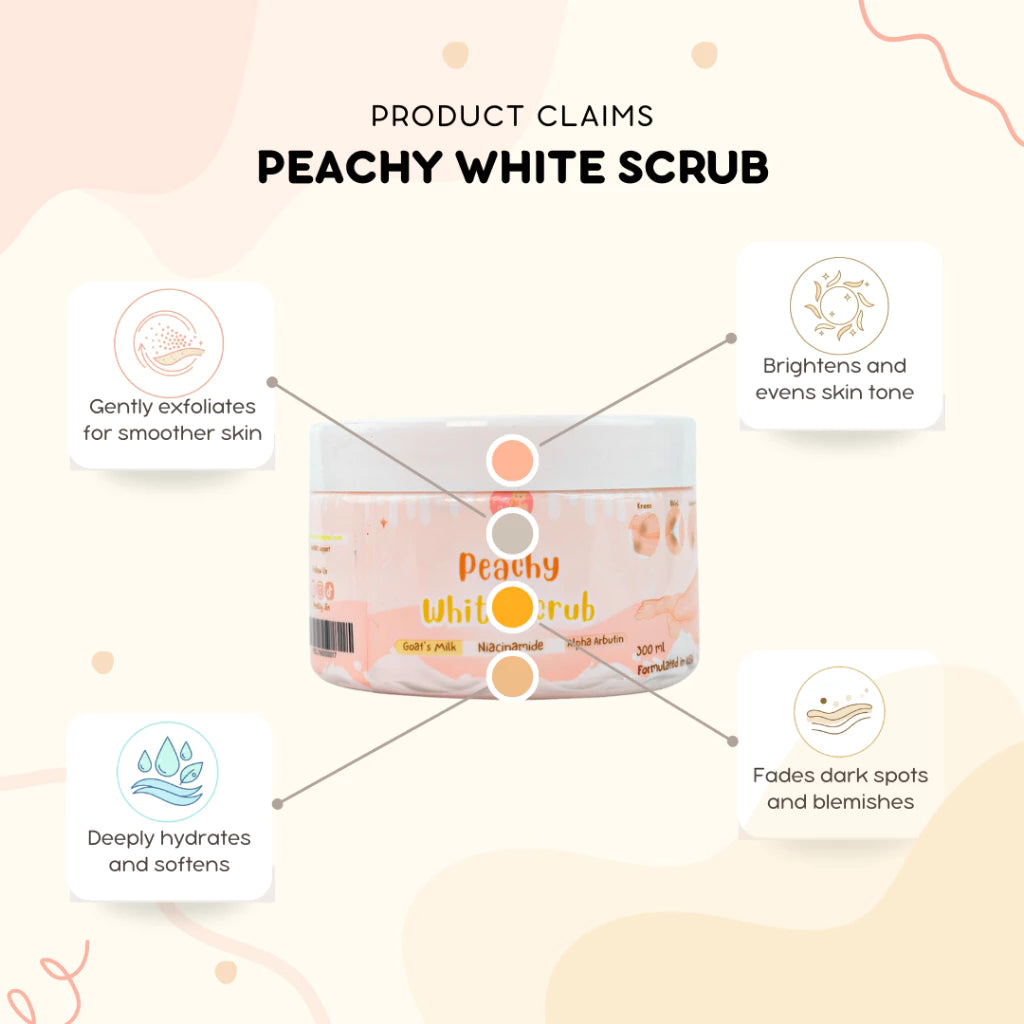 Pretty Jin Peachy White Scrub Whitening Bleaching 300g