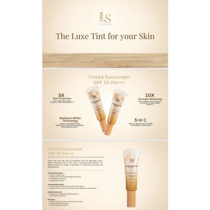 Luxe skin Tinted Sunscreen with SPF 70 PA +++ 45ml