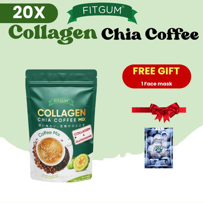 combo of FITGUM 20X Collagen Chia Coffee & Berry Juice