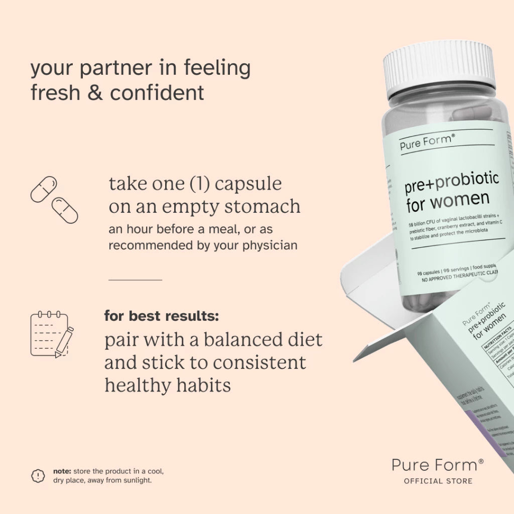 (PRE-ORDER 1-2weeks) Pure Form Pre + Probiotic for Women | 50 Billion CFU - 90 Caps