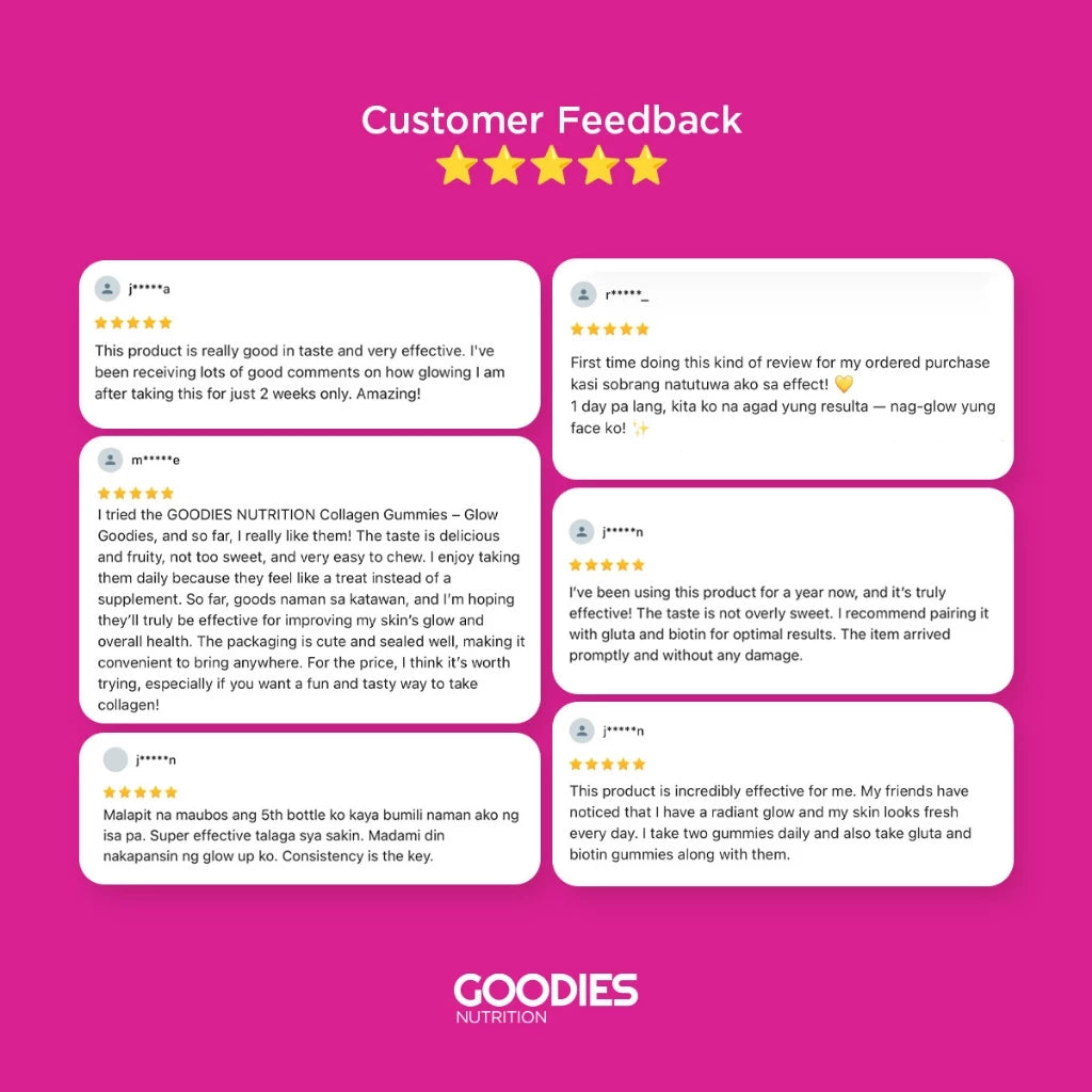 GOODIES NUTRITION Collagen Gummies – Glow Goodies – 1 bottle (60 Gummies) - Promotes Skin Hydration