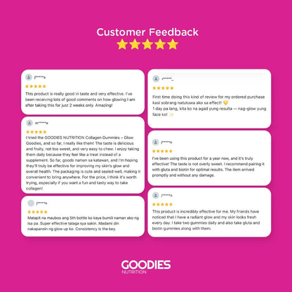 GOODIES NUTRITION Collagen Gummies – Glow Goodies – 1 bottle (60 Gummies) - Promotes Skin Hydration