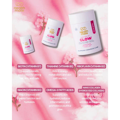 Healthmate GLOW Collagen Multivitamin Complex & Omega Strawberry Flavor 60tabs