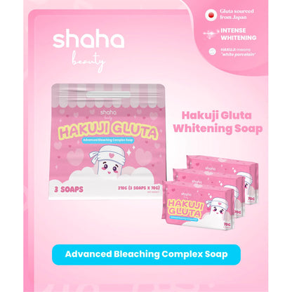 SHAHA BEAUTY Hakuji Gluta Soap 3 Bars x 70g