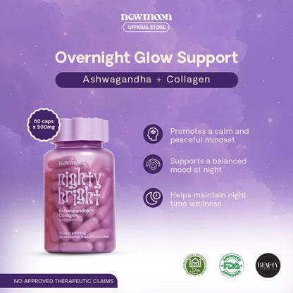 NEW MOON Nighty Bright Ashwagandha 500mg (60 CAPS)