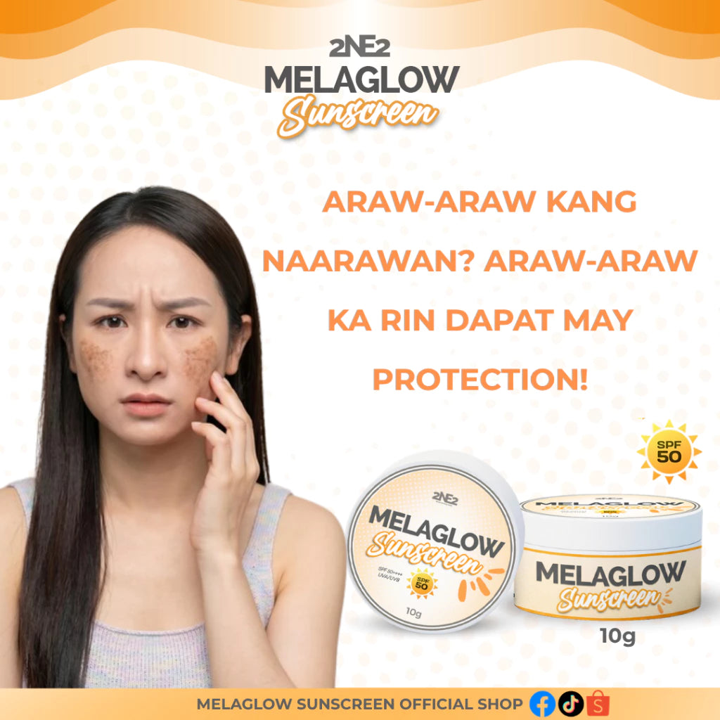 2NE2 Thailand Melaglow Sunscreen +Soap for Melasma, Pekas, Hyperpigmentation, Sunburn, SPF 50