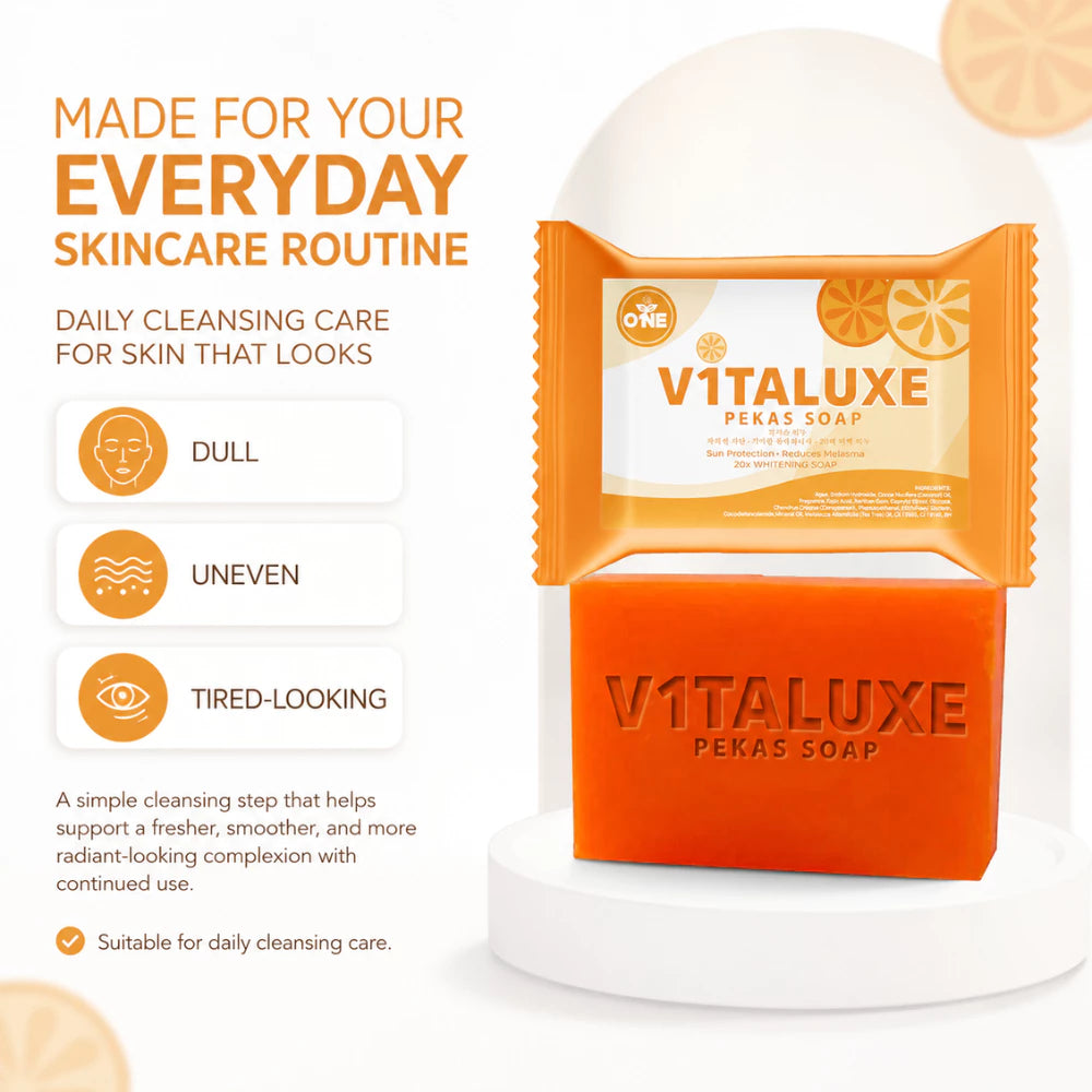 5 pcs of Vitaluxe Pekas Soap 100g Brightening Face & Body Soap for Dark Spots and Uneven-Looking Skin