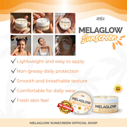 2NE2 Thailand Melaglow Sunscreen +Soap for Melasma, Pekas, Hyperpigmentation, Sunburn, SPF 50