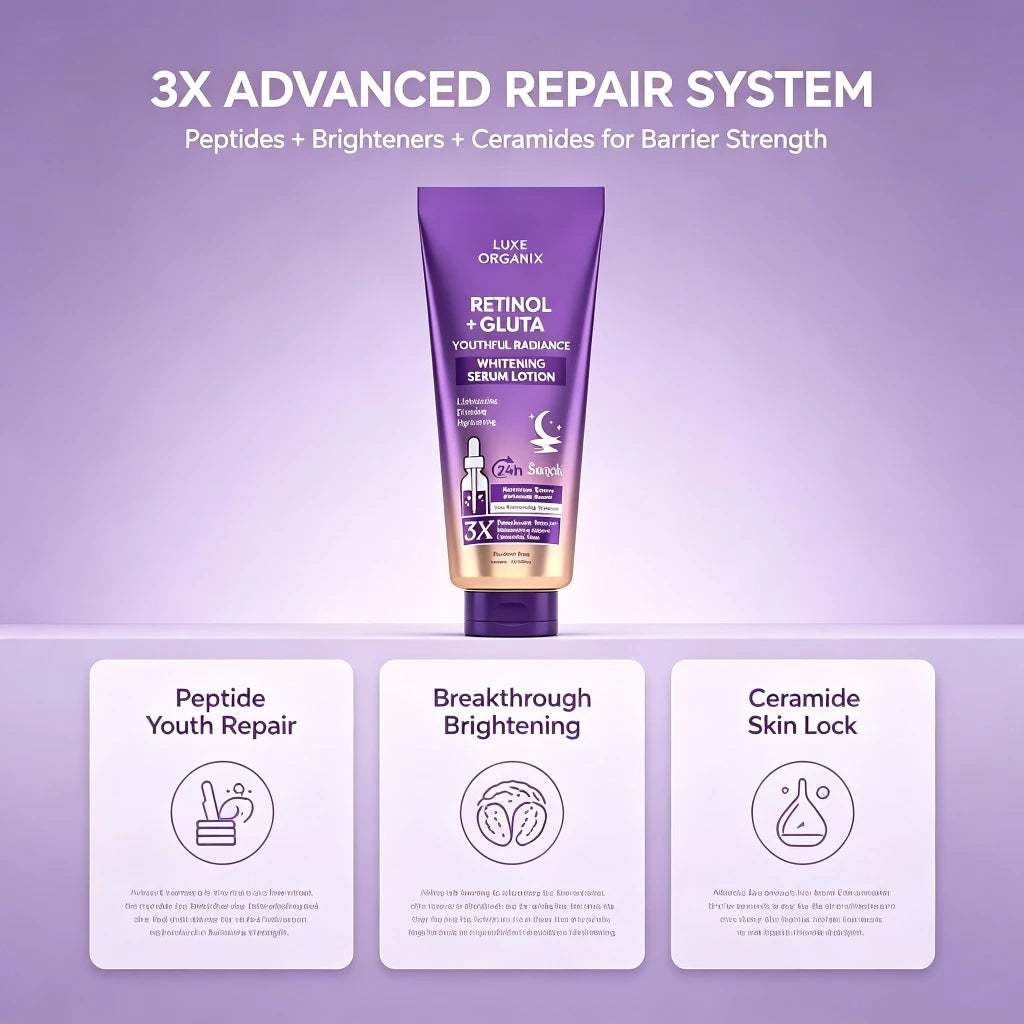 Luxe Organix Retinol + Gluta Youthful Radiance Whitening Serum Lotion 200ml
