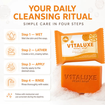 Vitaluxe Pekas Soap 100g Brightening Face & Body Soap for Dark Spots and Uneven-Looking Skin