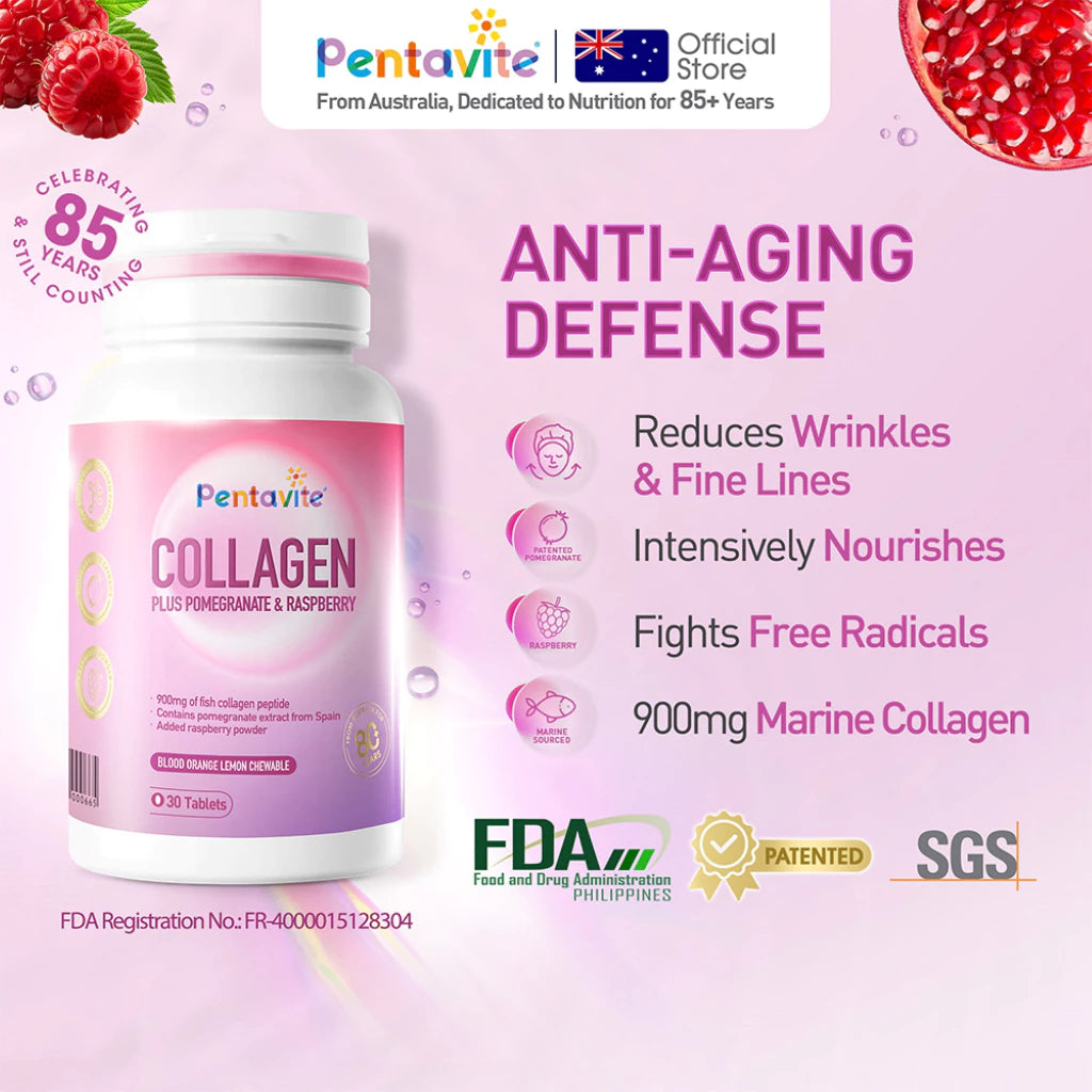 Pentavite Niacinamide+Collagen Skin Brightening Whitening Anti Aging 60pcs