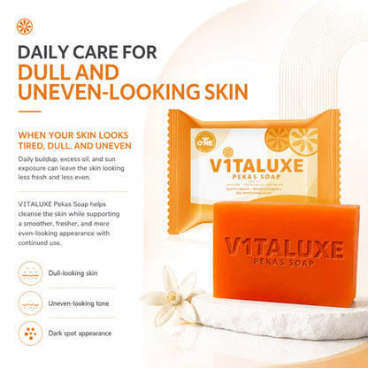 5 pcs of Vitaluxe Pekas Soap 100g Brightening Face & Body Soap for Dark Spots and Uneven-Looking Skin