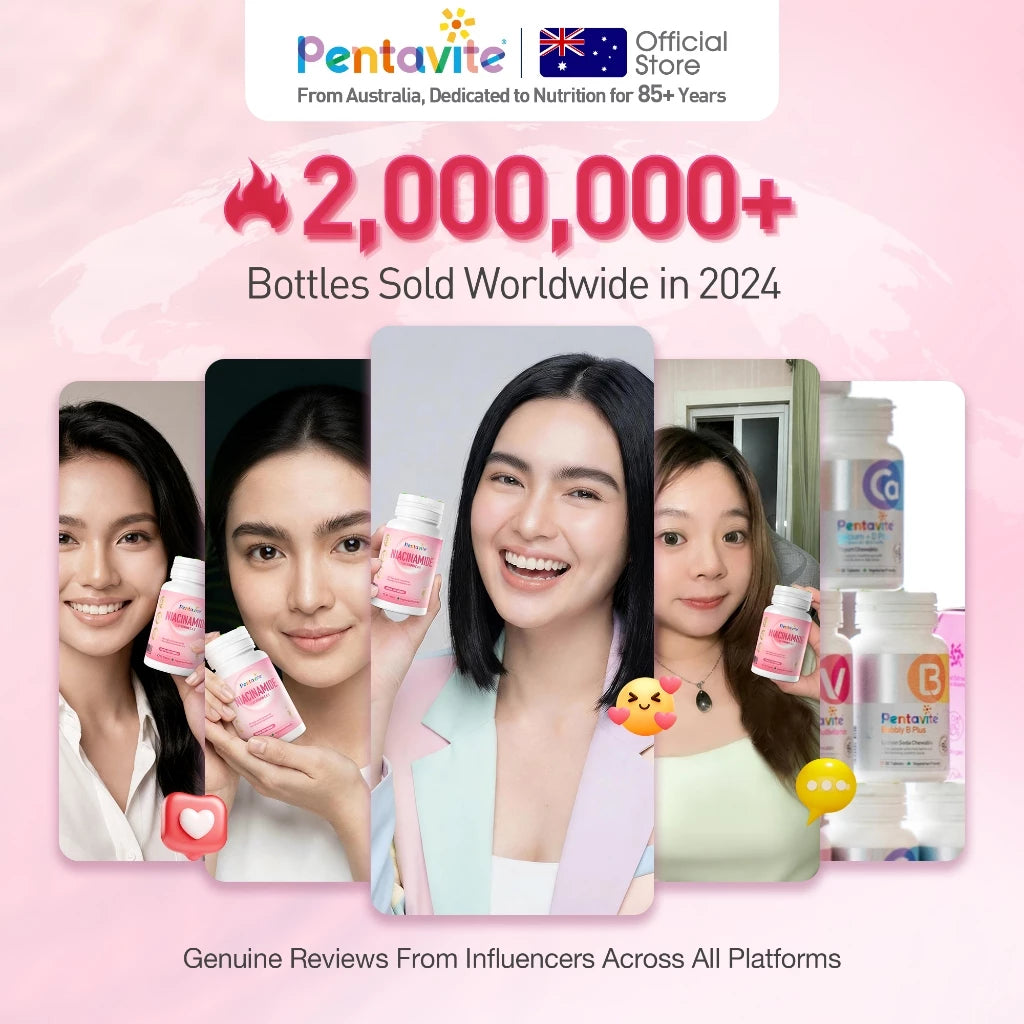 Pentavite Niacinamide Plus UV Protection Reduce Dark Spots Vitamin C Brightening & After-sun Repair