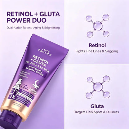 Luxe Organix Retinol + Gluta Youthful Radiance Whitening Serum Lotion 200ml