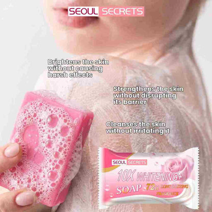 5 pcs of Seoul Secrets 10X Whitening Soap 72-Hour Long-Lasting Fresh Fragrance for Body & Brightening