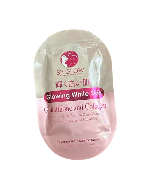 SY GLOW Glowing White Skin Glutathione & Collagen 30 Caps