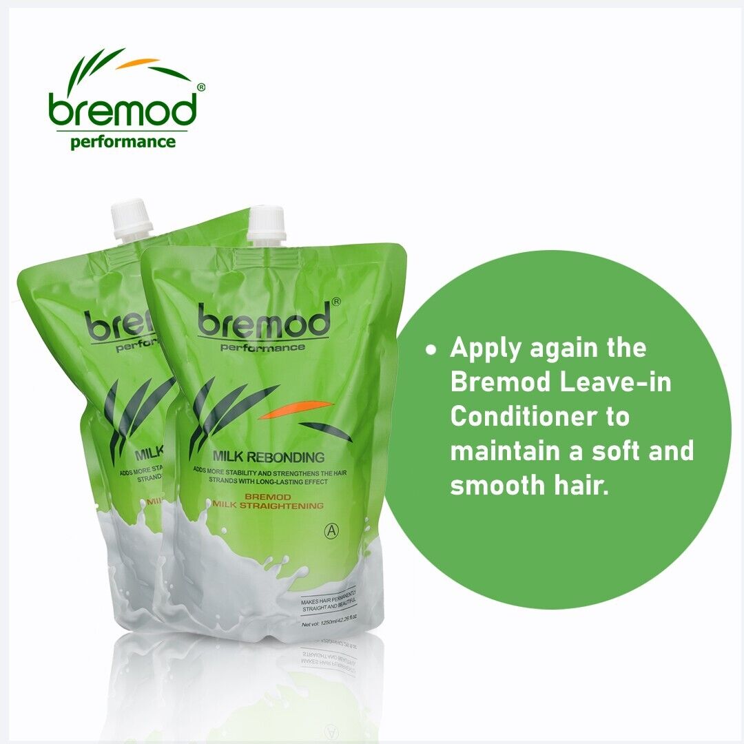 Bremod MiLk Hair Rebonding Straightening Cream 1250ML- 2pcs