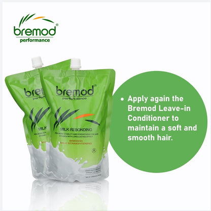 Bremod MiLk Hair Rebonding Straightening Cream 1250ML- 2pcs