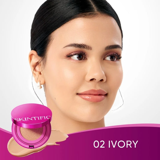 SKINTIFIC Cover Glow Perfect Pink Cushion Foundation - 02 IVORY