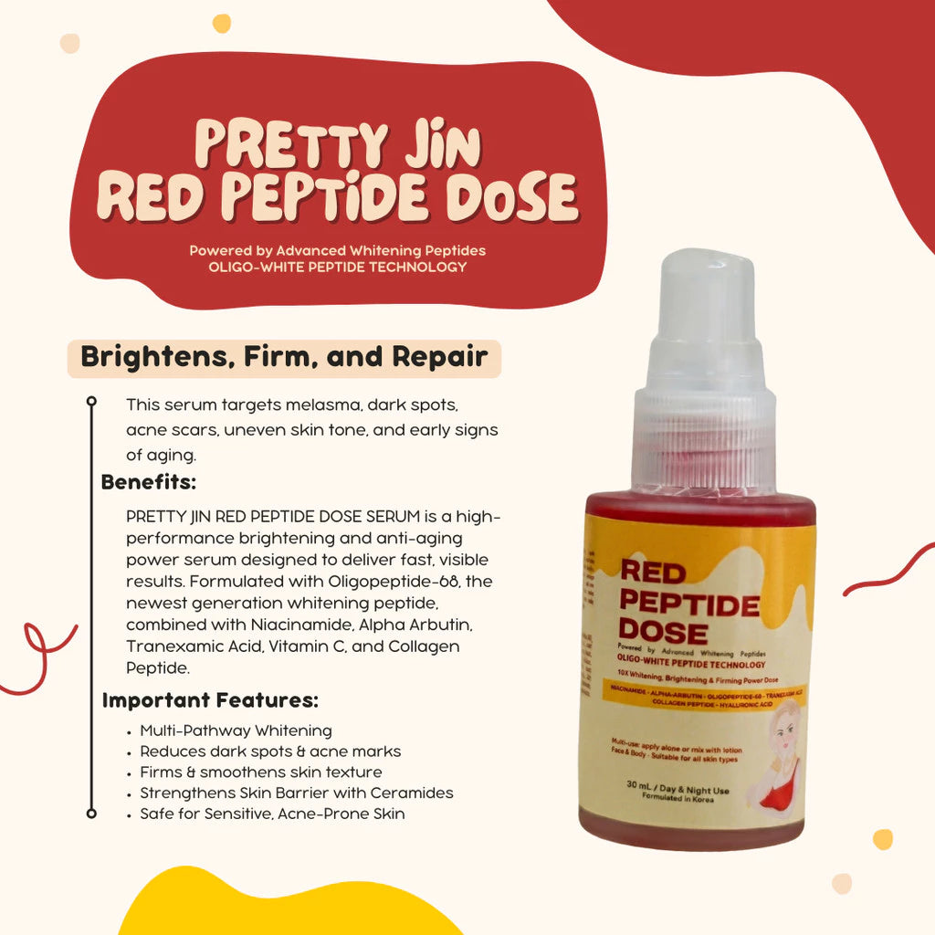 Pretty Jin Red Peptide Dose | Boosts Collagen Serum 30ml