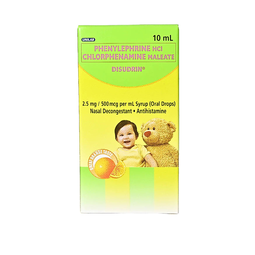 DISUDRIN Phenylephrine + Chlorpheniramine Oral Drops 2.5 mg/0.5 mg per 10 mL