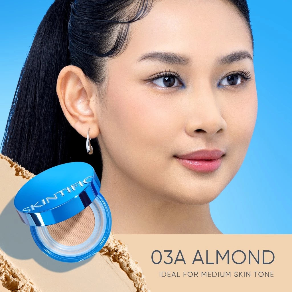 SKINTIFIC Cover All Perfect Cushion BB & CC Cream- 03A ALMOND
