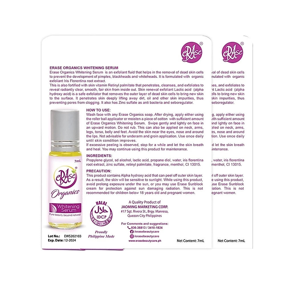 ERASE Organics Whitening Serum 7ml x 2s