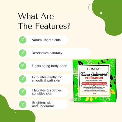 Bonita Tawas Calamansi Persimmon Soap 80g