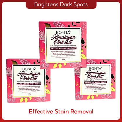 3pcs of Bonita Himalayan Pink Salt Soap 85g
