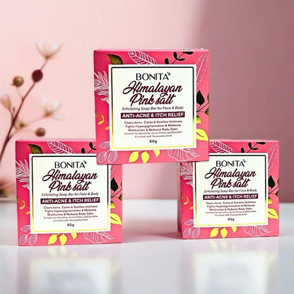 3pcs of Bonita Himalayan Pink Salt Soap 85g