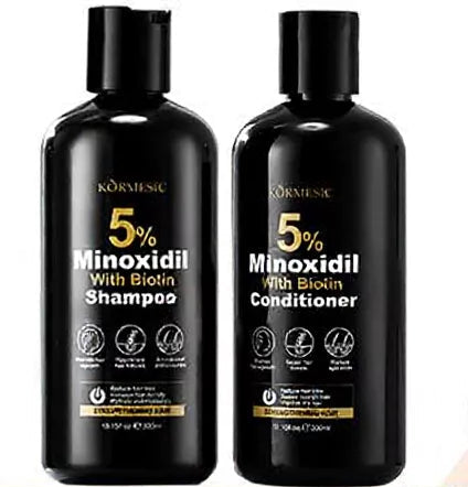 Minoxidil 5% Hair Grower w/ Biotin Shampoo & Conditioner